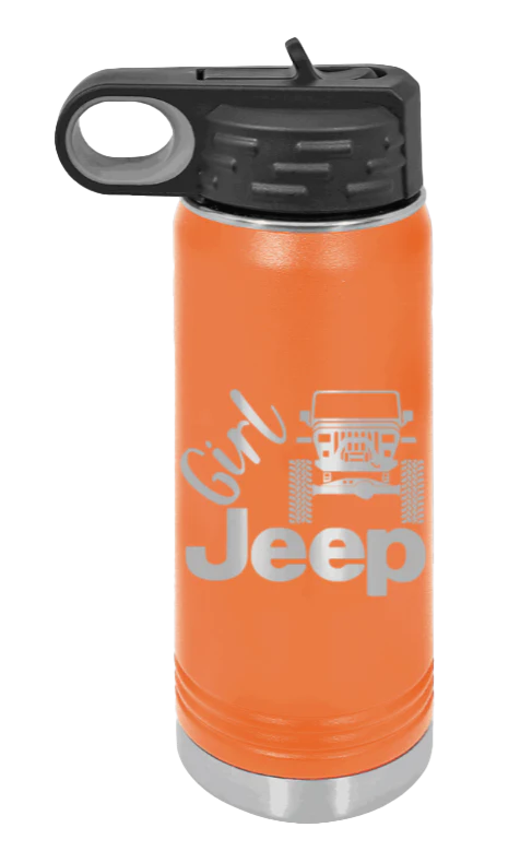 Girl Jeep YJ - 20oz Water Bottle Laser Engraved - Image 11