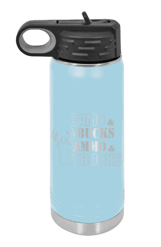 Camo and Bucks - 20oz Water Bottle - Image 6