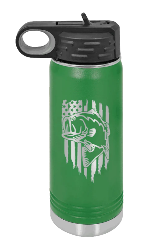 Bass Flag - 20oz Water Bottle - Image 5