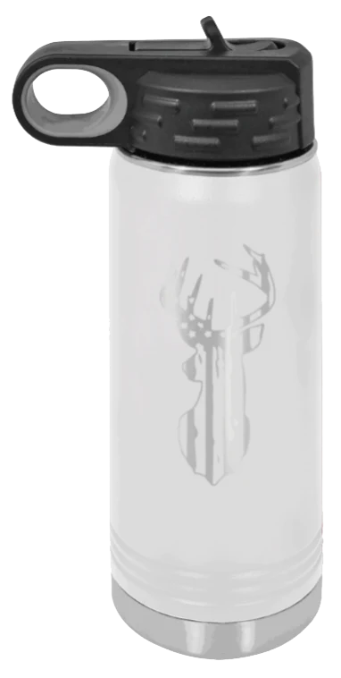 Distressed Flag Deer - 20oz Water Bottle - Image 16