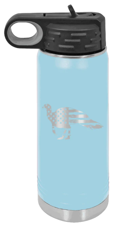 Distressed Flag Turkey - 20oz Water Bottle - Image 6