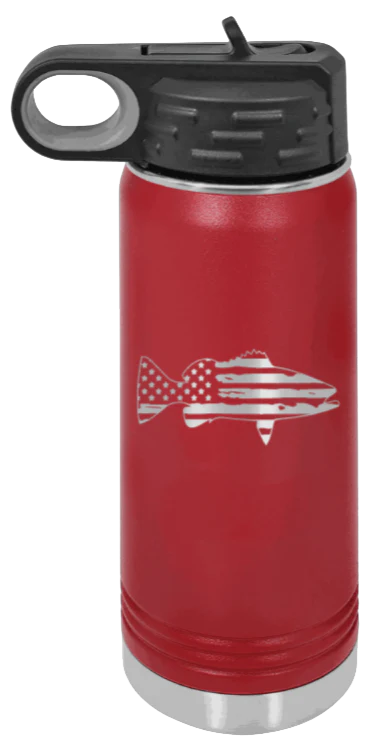 Distressed Flag Fish - 20oz Water Bottle - Image 8