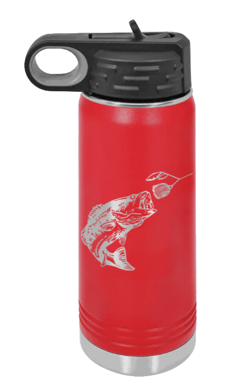 Bass with Spinner Bait - 20oz Water Bottle - Image 14