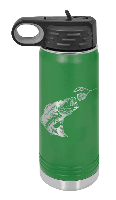 Bass with Spinner Bait - 20oz Water Bottle - Image 5