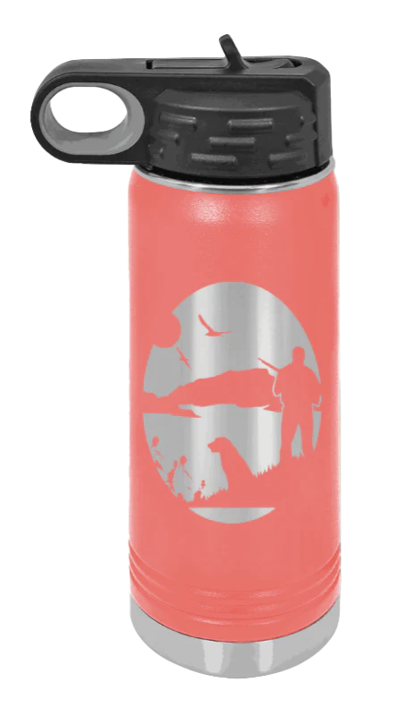 Hunter With Dog - 20oz Water Bottle - Image 3