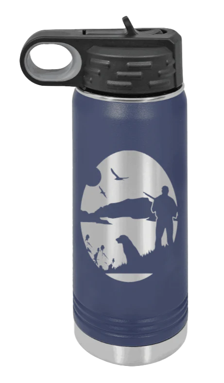 Hunter With Dog - 20oz Water Bottle - Image 9