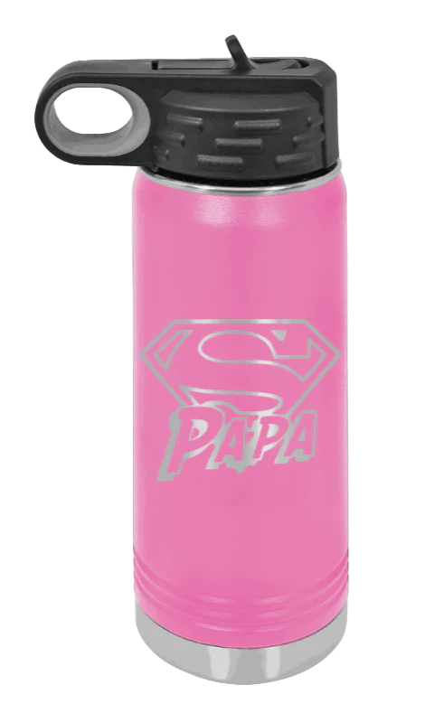 Super Papa - 20oz Water Bottle Laser Engraved - Image 12