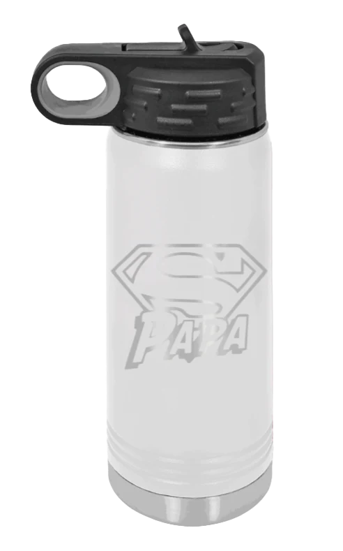 Super Papa - 20oz Water Bottle Laser Engraved - Image 16