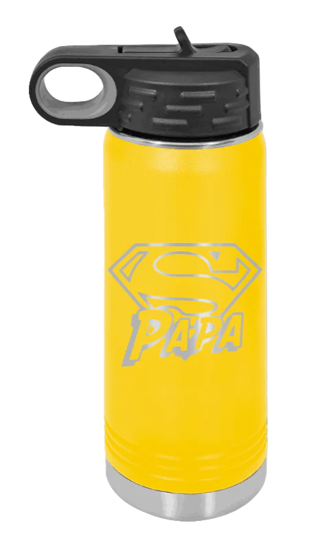 Super Papa - 20oz Water Bottle Laser Engraved - Image 17