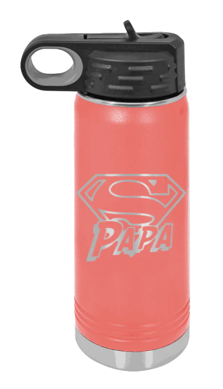 Super Papa - 20oz Water Bottle Laser Engraved - Image 3