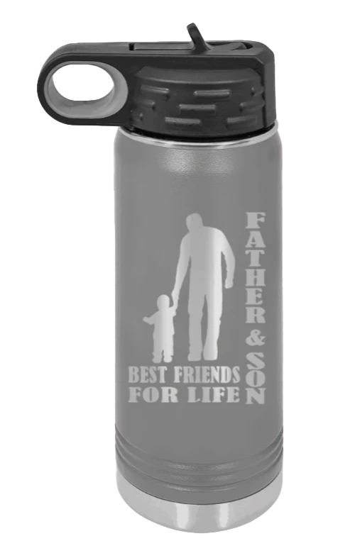 Father And Son Best Friends For Life - 20oz Water Bottle Laser Engraved - Image 4