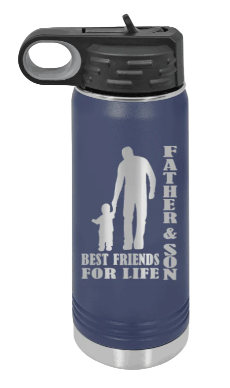 Father And Son Best Friends For Life - 20oz Water Bottle Laser Engraved - Image 9