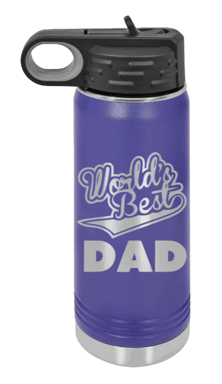 World's Best Dad - 20oz Water Bottle Laser Engraved - Image 13