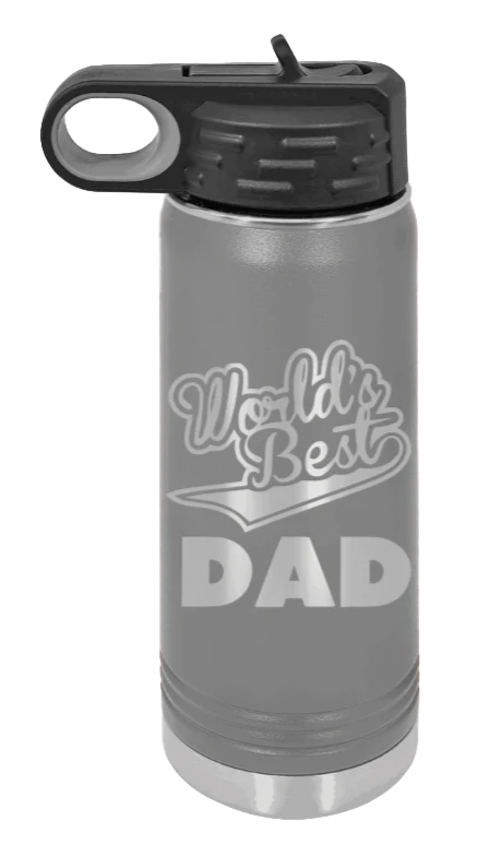 World's Best Dad - 20oz Water Bottle Laser Engraved - Image 4