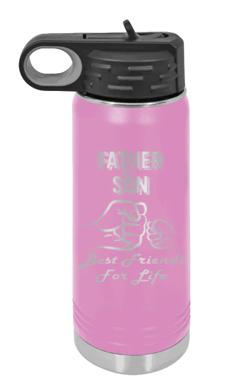 Father And Son Fist Bump - 20oz Water Bottle Laser Engraved - Image 7