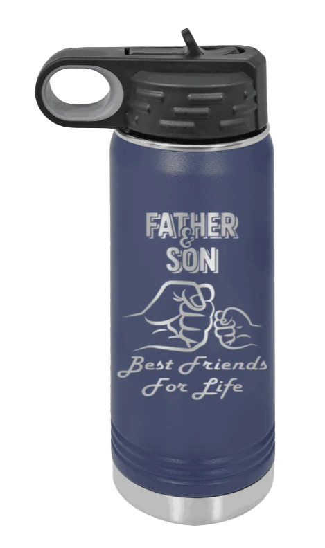 Father And Son Fist Bump - 20oz Water Bottle Laser Engraved - Image 9