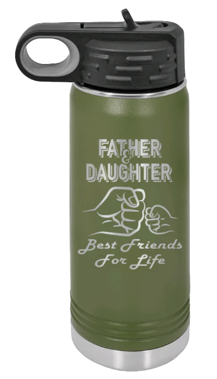 Father & Daughter Fist Bump - 20oz Water Bottle Laser Engraved - Image 10