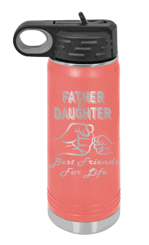 Father & Daughter Fist Bump - 20oz Water Bottle Laser Engraved - Image 3