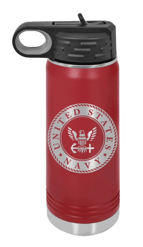Navy  - 20oz Water Bottle Laser Engraved - Image 8