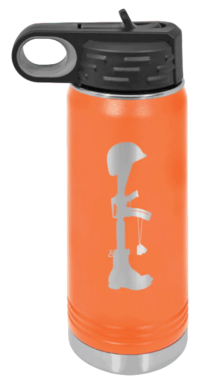 Soldiers Cross - 20oz Water Bottle Laser Engraved - Image 11