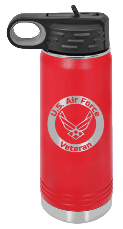 Air Force Veteran - 20oz Water Bottle Laser Engraved - Image 14