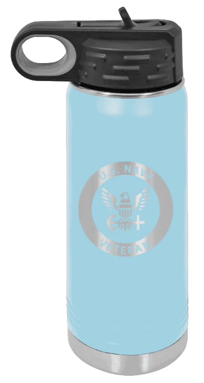 Navy Veteran - 20oz Water Bottle Laser Engraved - Image 6