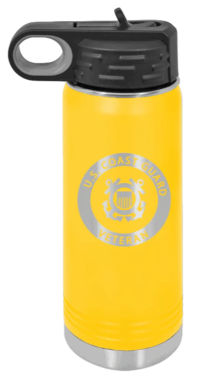 Coast Guard Veteran - 20oz Water Bottle Laser Engraved - Image 17