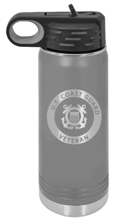 Coast Guard Veteran - 20oz Water Bottle Laser Engraved - Image 4
