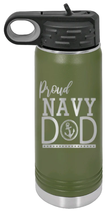Navy Dad - 20oz Water Bottle Laser Engraved - Image 10