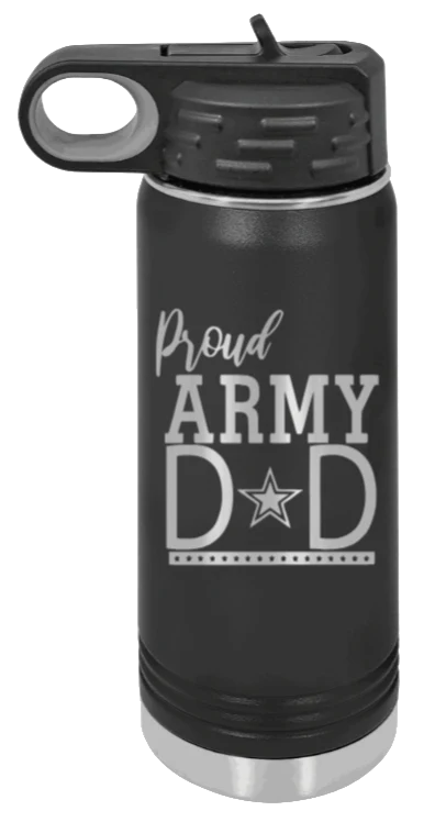 Army Dad - 20oz Water Bottle Laser Engraved