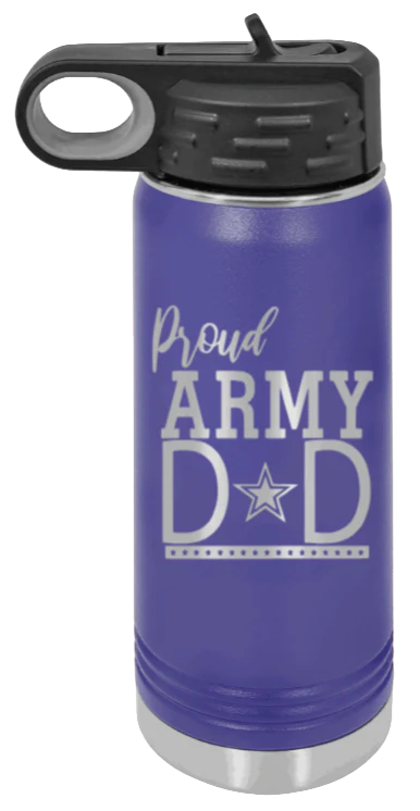 Army Dad - 20oz Water Bottle Laser Engraved - Image 13