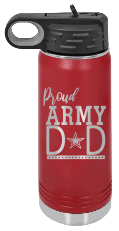 Army Dad - 20oz Water Bottle Laser Engraved - Image 8
