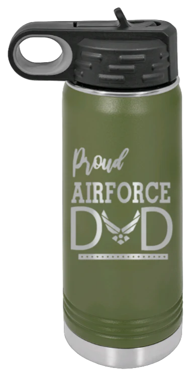 Air Force Dad - 20oz Water Bottle Laser Engraved - Image 10