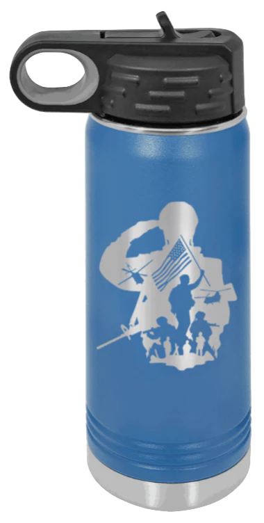 Soldier - 20oz Water Bottle Laser Engraved - Image 2
