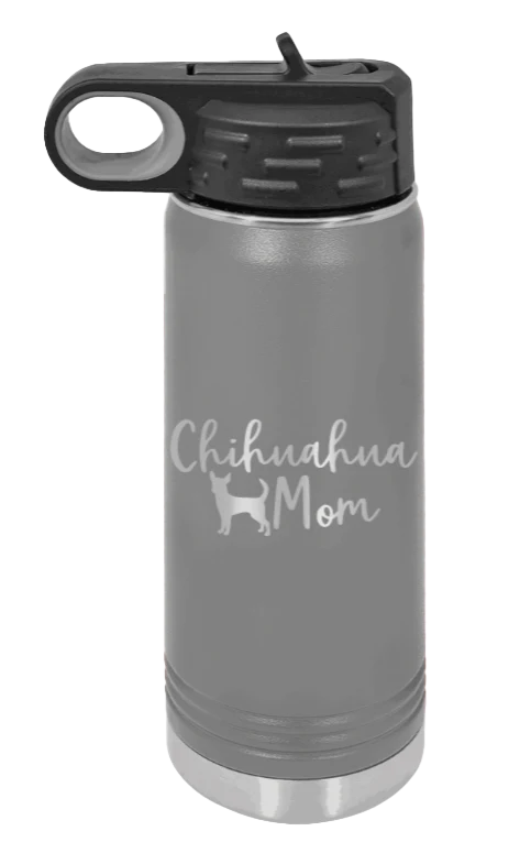 Chihuahua Mom - 20oz Water Bottle Laser Engraved - Image 4