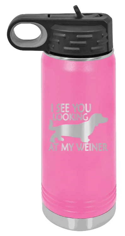 I See You Looking At My Weiner - 20oz Water Bottle Laser Engraved - Image 12