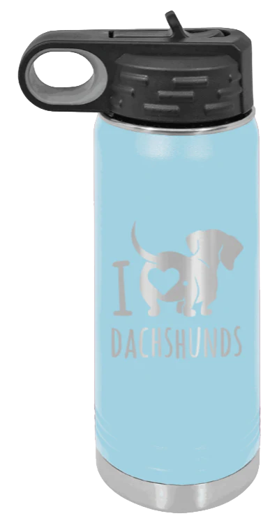 I Love Dachshunds- 20oz Water Bottle Laser Engraved - Image 6