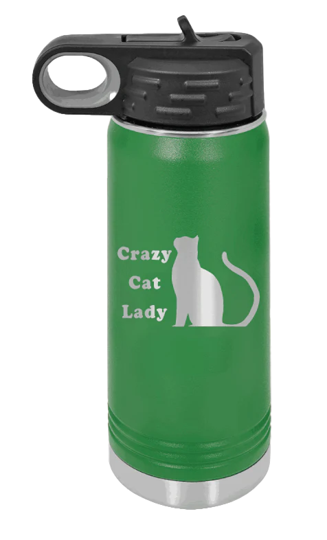 Crazy Cat Lady - 20oz Water Bottle Laser Engraved - Image 5
