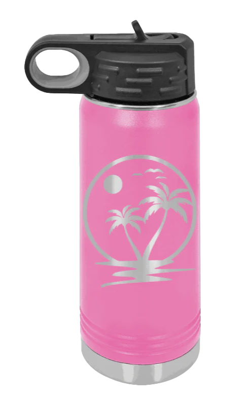 Palm Trees 2 - 20oz Water Bottle Laser Engraved - Image 12