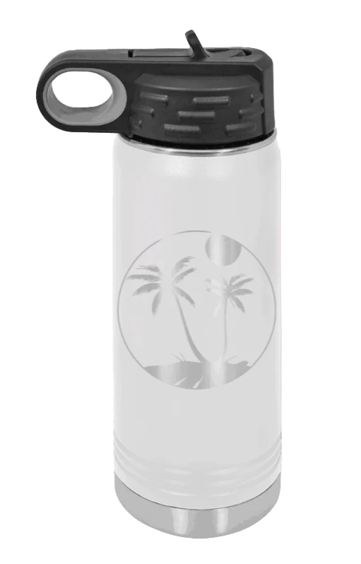 Palm Trees 3 - 20oz Water Bottle Laser Engraved - Image 16