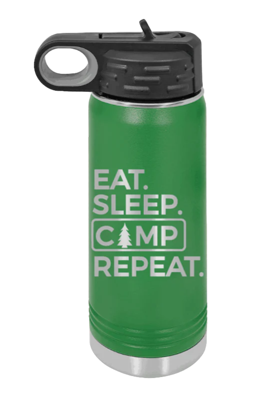 Eat Sleep Camp Repeat - 20oz Water Bottle Laser Engraved - Image 5