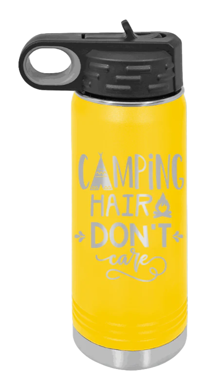 Camping Hair Don't Care - 20oz Water Bottle Laser Engraved - Image 17