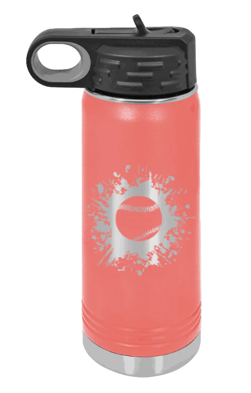 Baseball - 20oz Water Bottle Laser Engraved - Image 3
