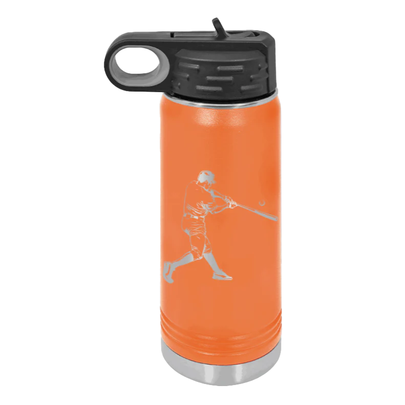 Baseball Player - 20oz Water Bottle Laser Engraved - Image 11