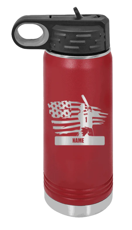 Baseball Player 2 - 20oz Water Bottle Laser Engraved - Image 8