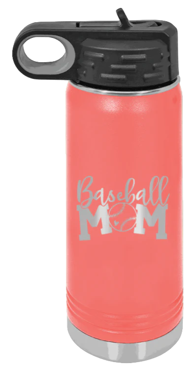 Baseball Mom - 20oz Water Bottle Laser Engraved - Image 3