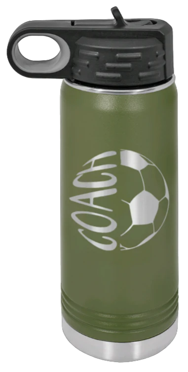 Soccer Ball Coach - 20oz Water Bottle Laser Engraved - Image 10