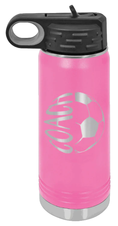 Soccer Ball Coach - 20oz Water Bottle Laser Engraved - Image 12