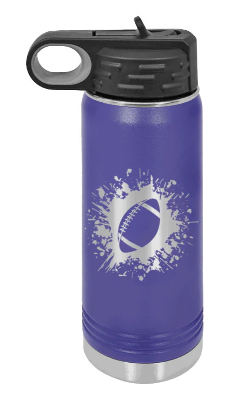 Football - 20oz Water Bottle Laser Engraved - Image 13