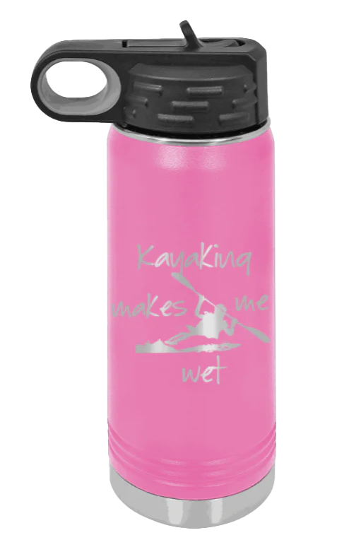 Kayaking Makes Me Wet - 20oz Water Bottle Laser Engraved - Image 12